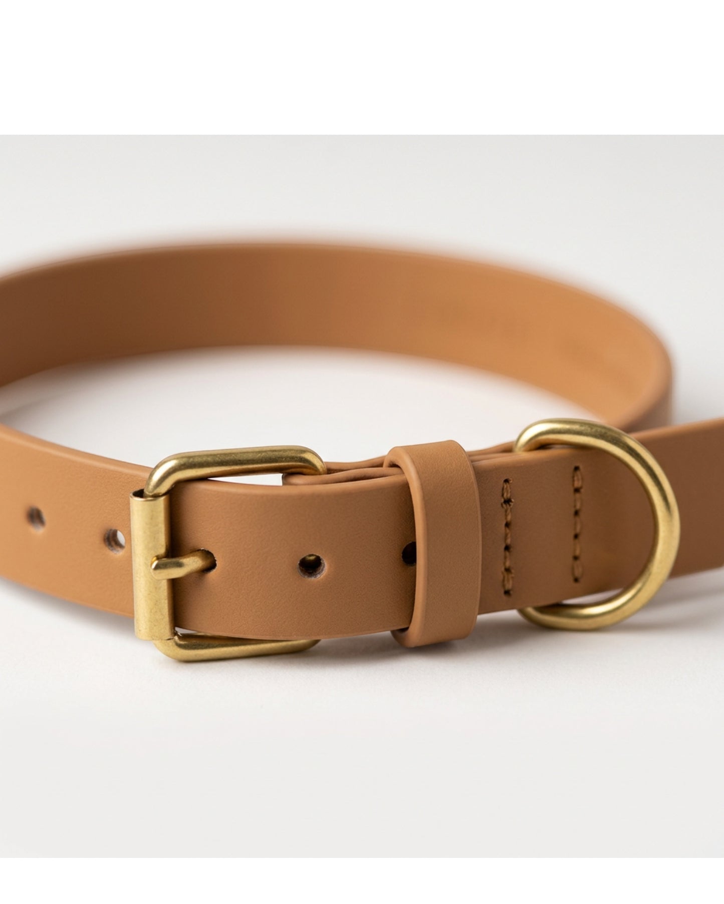 Wvxo Coated Pet Collar Small 1.5 cm Tan 22-34 cm Neck - Detail view