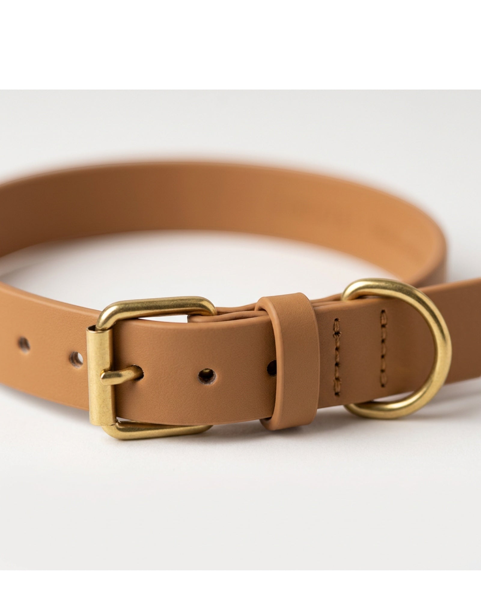 Wvxo Coated Pet Collar Small 1.5 cm Tan 22-34 cm Neck - Detail view