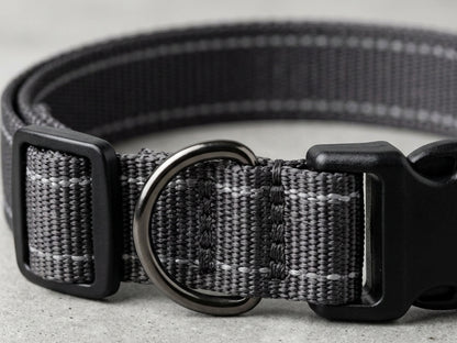 Wvxo Reflective Adjustable Dog Collar Charcoal