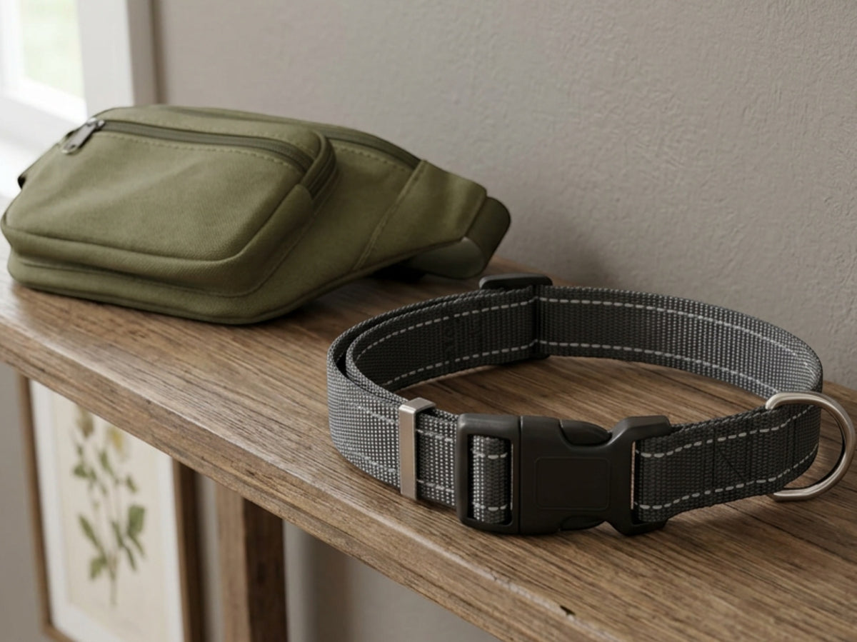 Wvxo Reflective Adjustable Dog Collar Charcoal