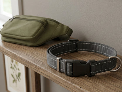 Wvxo Reflective Adjustable Dog Collar Charcoal