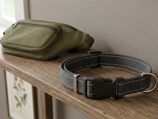 Wvxo Reflective Adjustable Dog Collar Charcoal